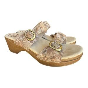 Dansko Sophie Slide Sandal Floral Metallic Leather Women 42 US size 11.5-12